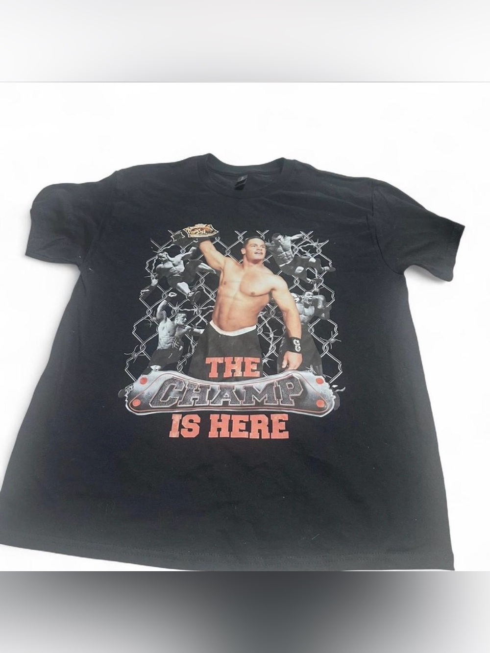 Gildan Black "The Champ Is Here" Graphic Tee